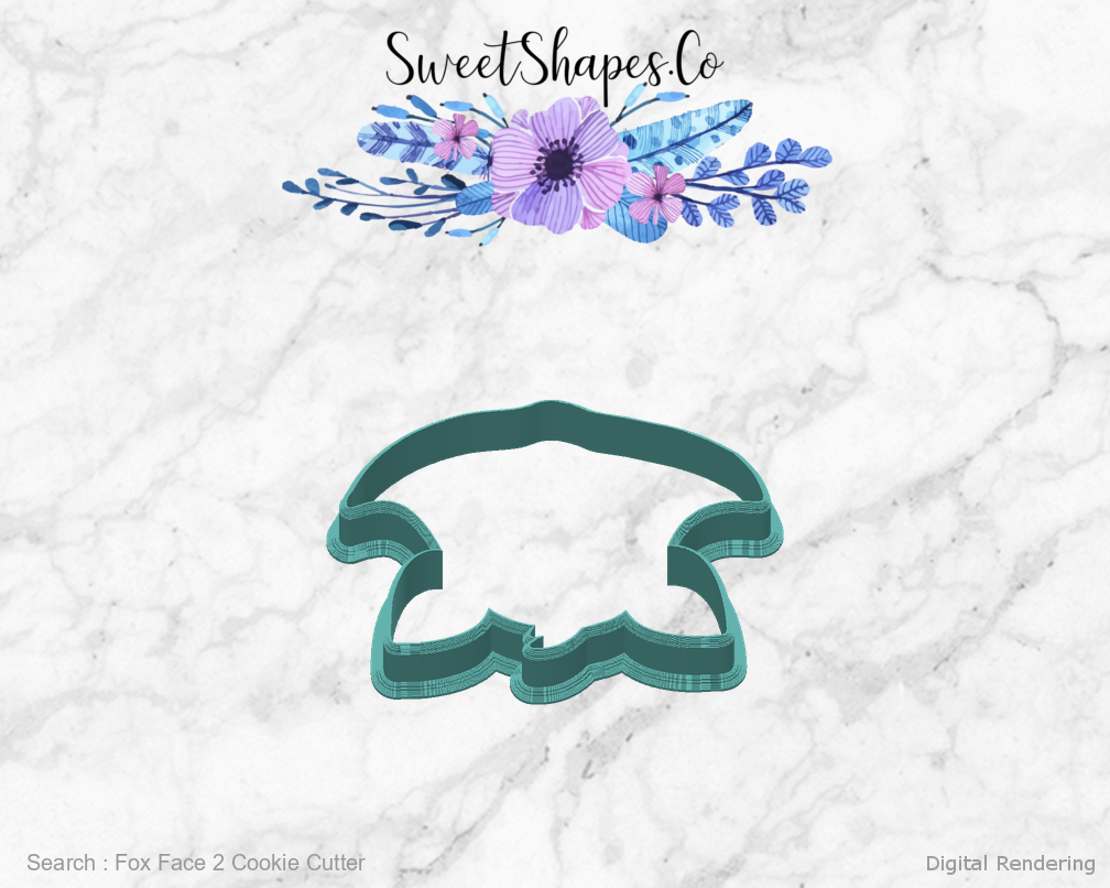 Fox Face 2 Cookie Cutter — back view