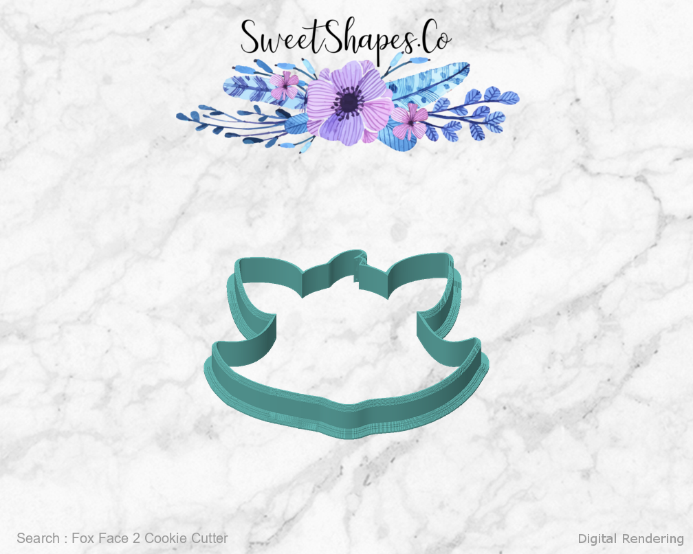 Fox Face 2 Cookie Cutter — front view