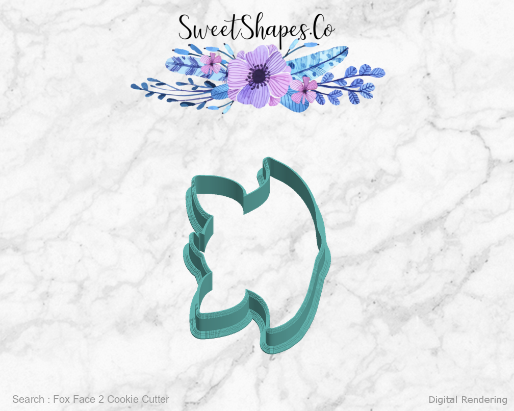 Fox Face 2 Cookie Cutter — left view