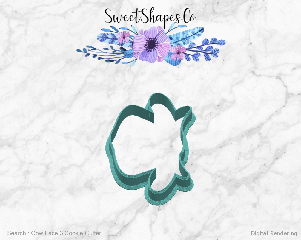 Cow Face 3 Cookie Cutter — right view