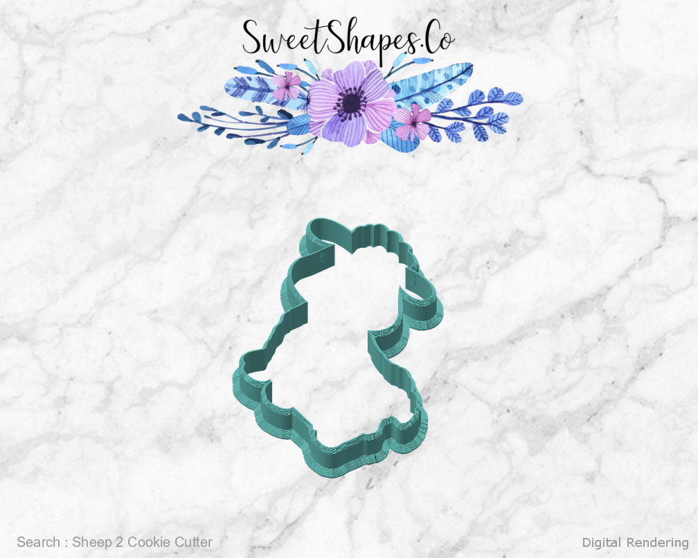 Sheep 2 Cookie Cutter — angled front view