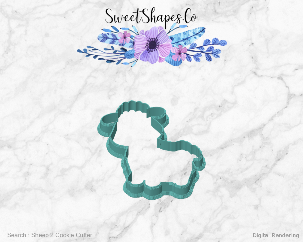 Sheep 2 Cookie Cutter — front view