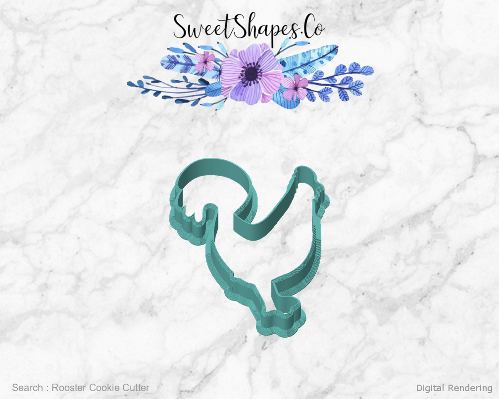 Rooster Cookie Cutter — front view