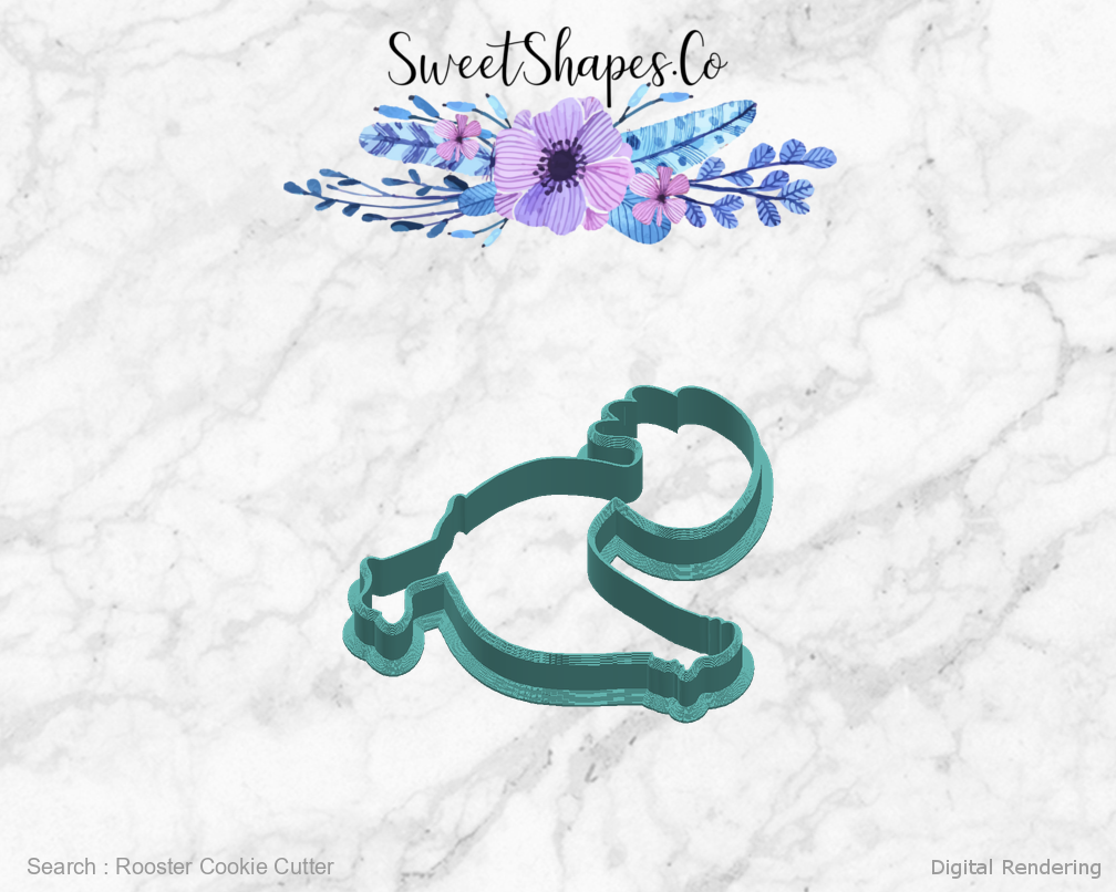 Rooster Cookie Cutter — right view