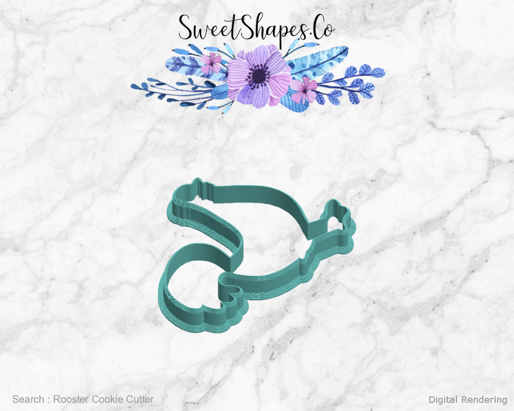 Rooster Cookie Cutter — left view
