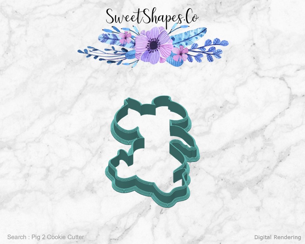 Pig 2 Cookie Cutter — back view