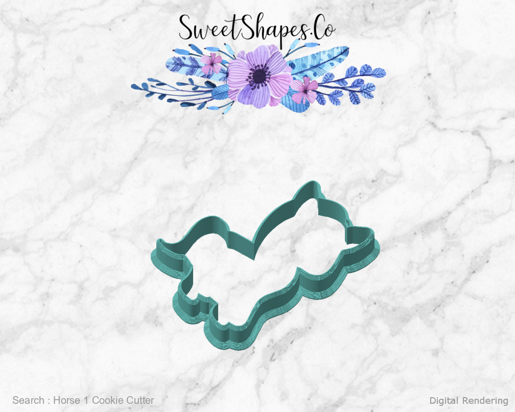 Horse 1 Cookie Cutter — angled front view