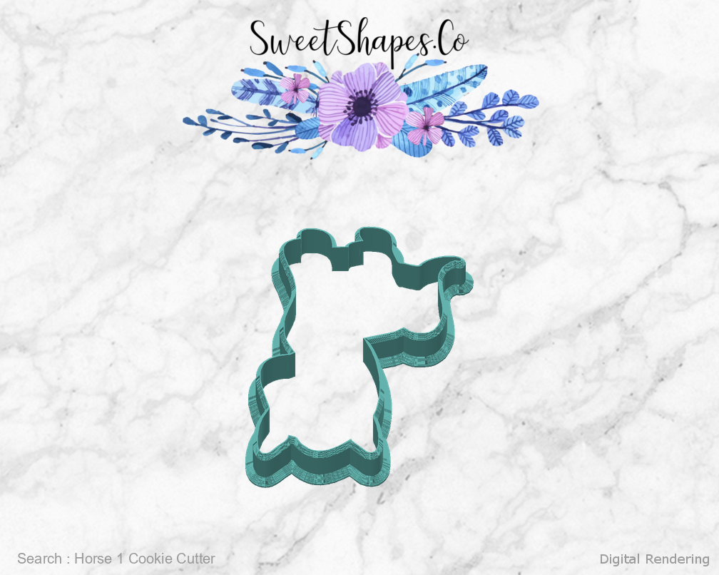 Horse 1 Cookie Cutter — back view