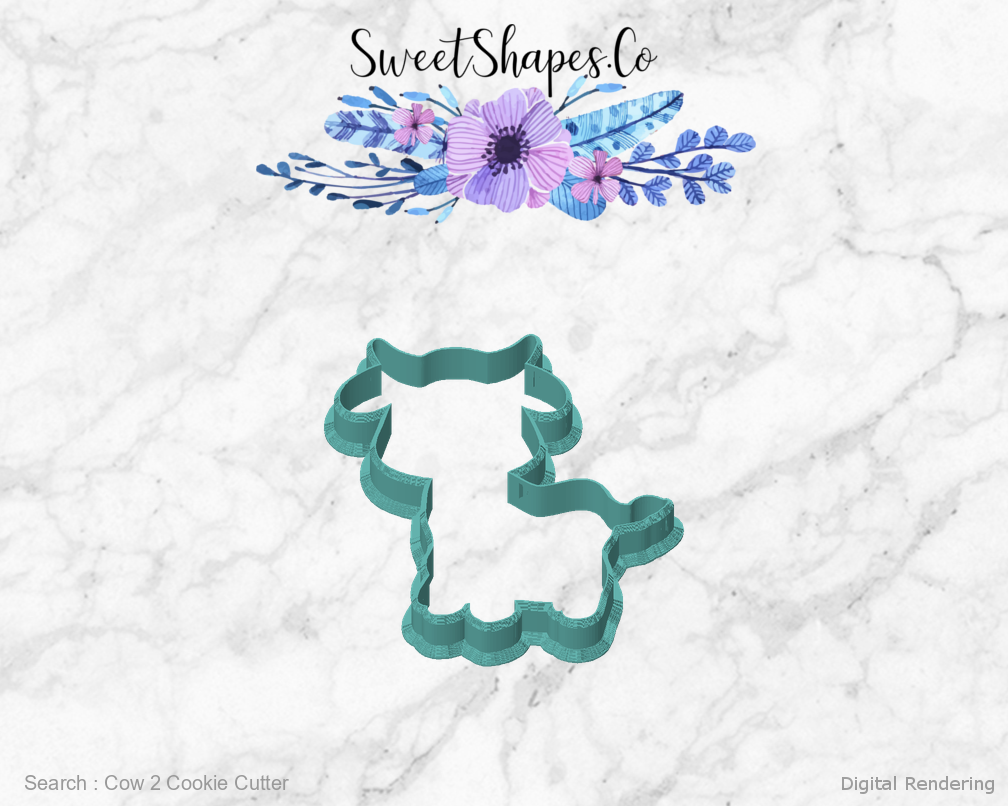 Cow 2 Cookie Cutter — front view