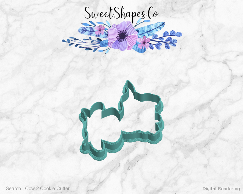 Cow 2 Cookie Cutter — left view