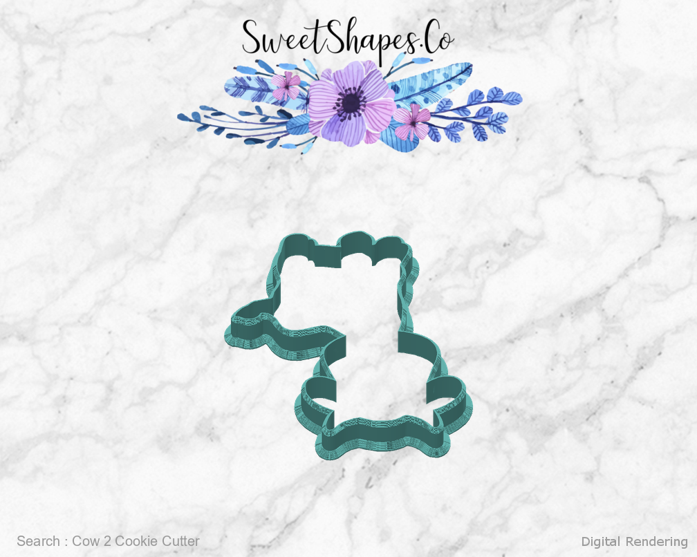 Cow 2 Cookie Cutter — back view