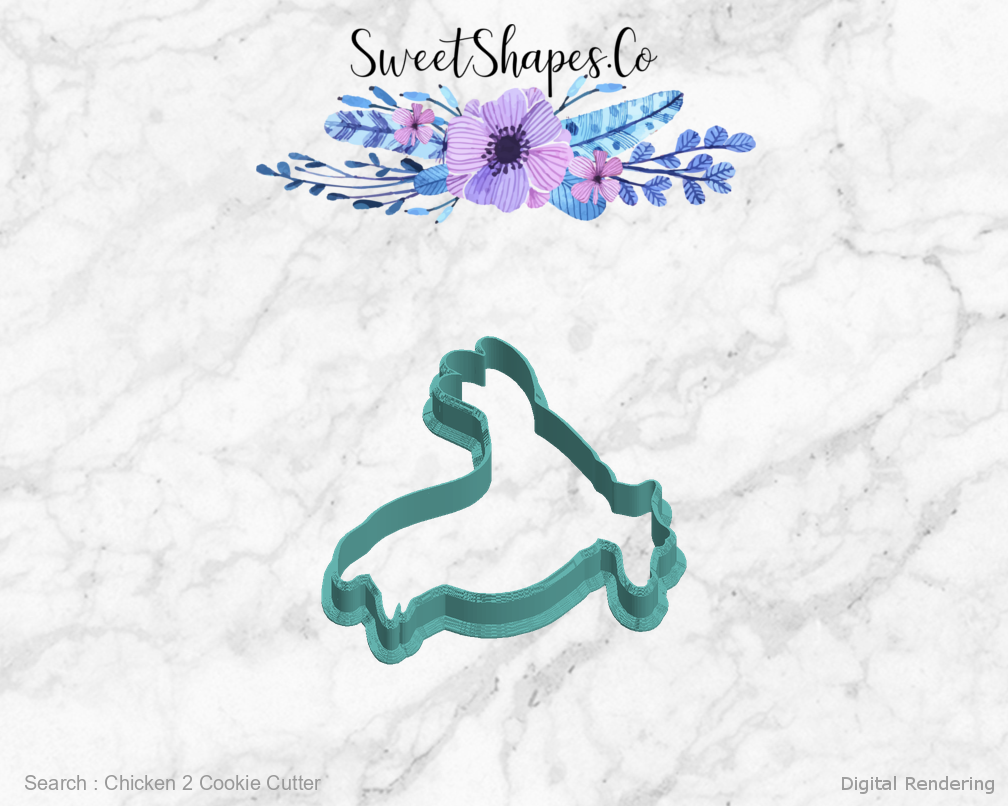 Chicken 2 Cookie Cutter — left view