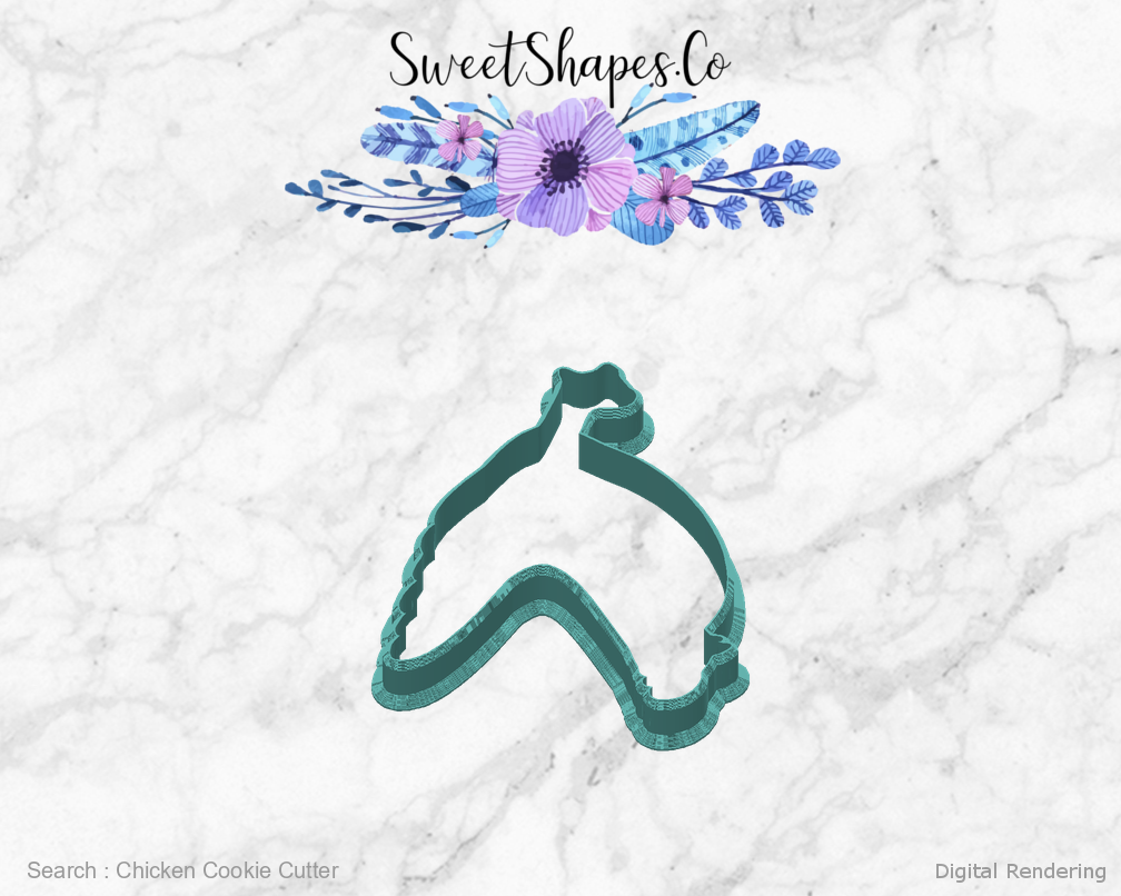 Chicken Cookie Cutter — back view