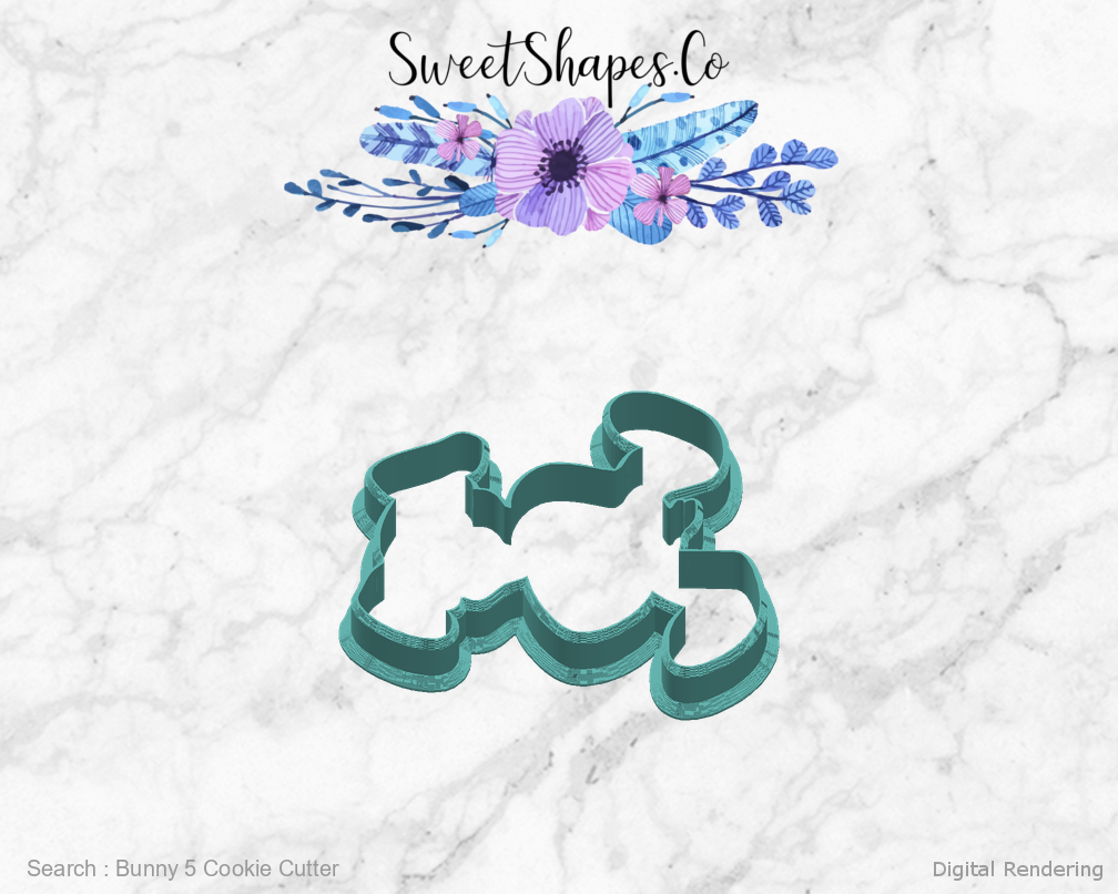 Bunny 5 Cookie Cutter — right view