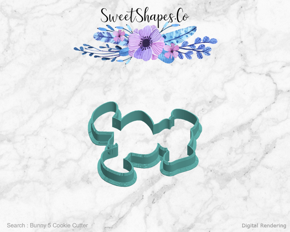 Bunny 5 Cookie Cutter — left view