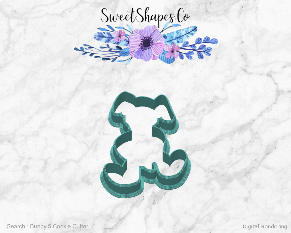 Bunny 5 Cookie Cutter — back view