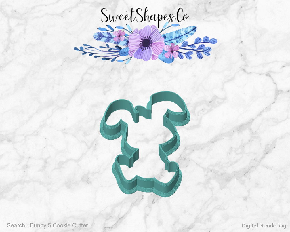 Bunny 5 Cookie Cutter — front view