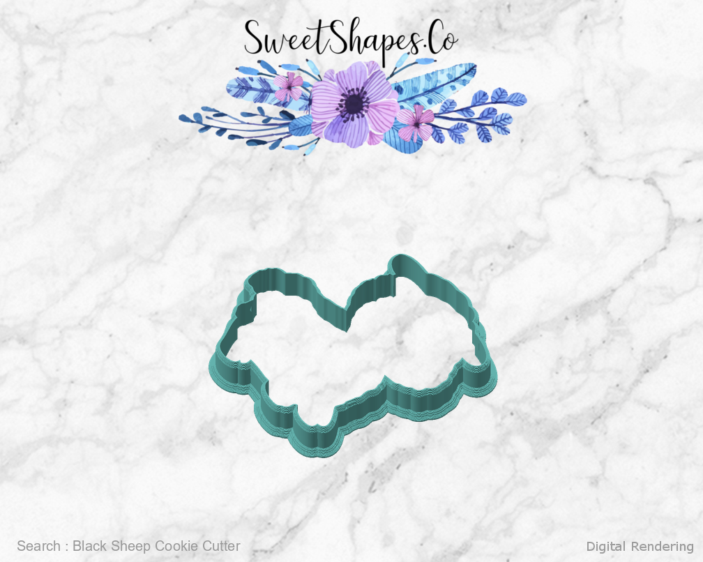 Black Sheep Cookie Cutter — angled front view