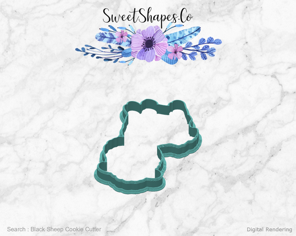 Black Sheep Cookie Cutter — back view