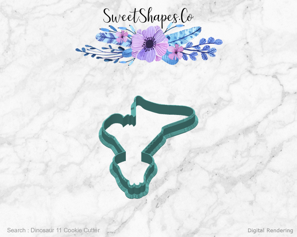 Dinosaur 11 Cookie Cutter — back view