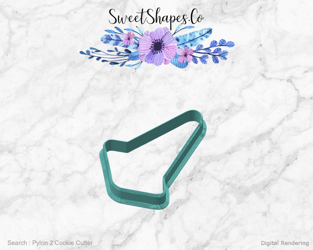 Pylon 2 Cookie Cutter — angled front view