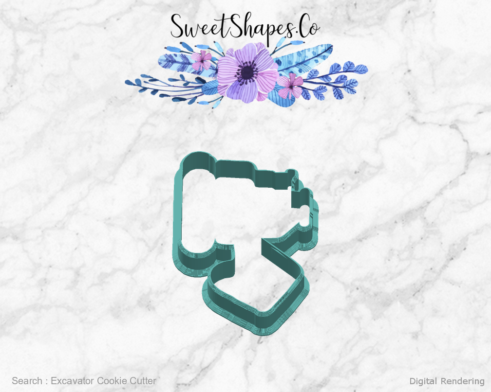 Excavator Cookie Cutter — right view