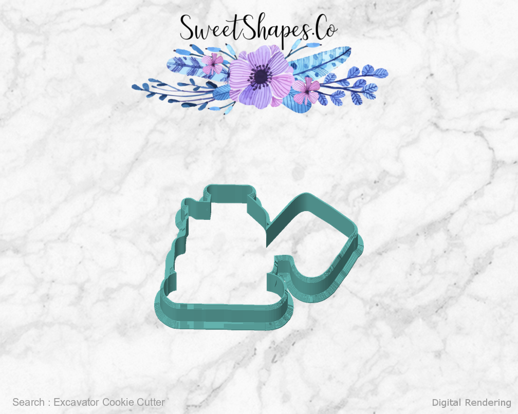 Excavator Cookie Cutter — front view
