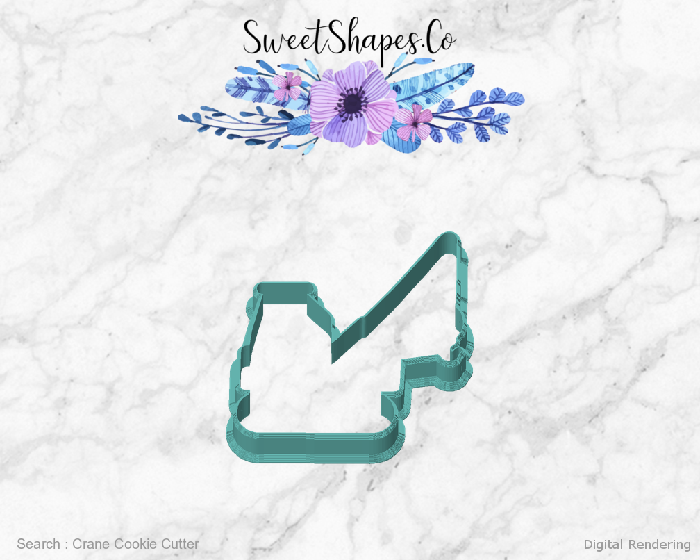 Crane Cookie Cutter — front view