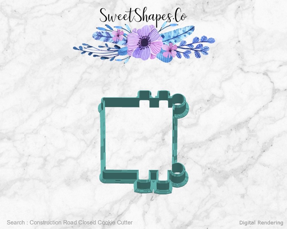 Construction Road Closed Cookie Cutter — right view
