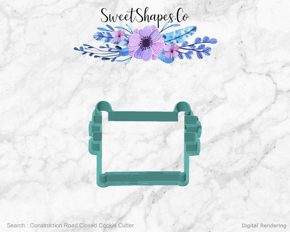 Construction Road Closed Cookie Cutter — front view