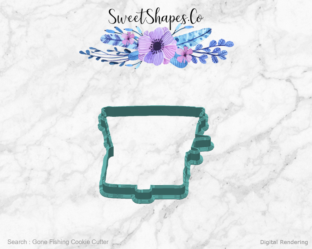 Gone Fishing Cookie Cutter — back view