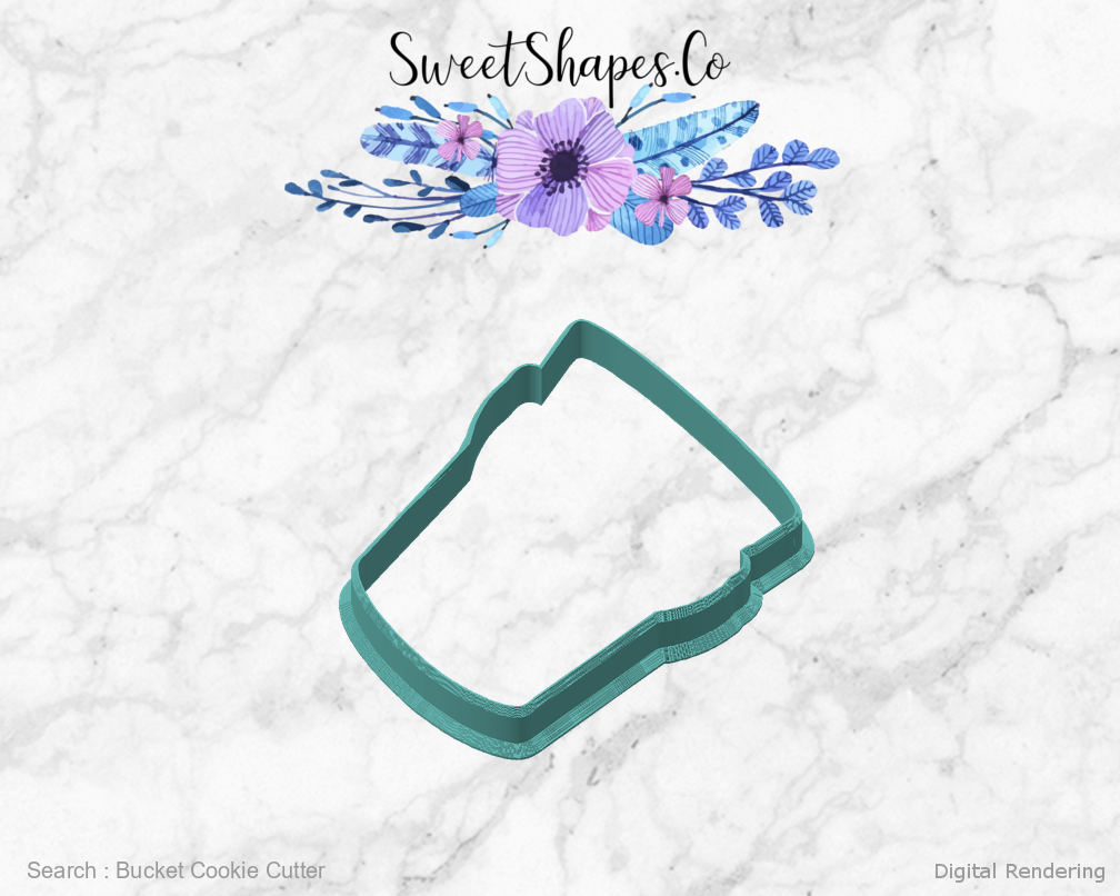 Bucket Cookie Cutter — angled front view