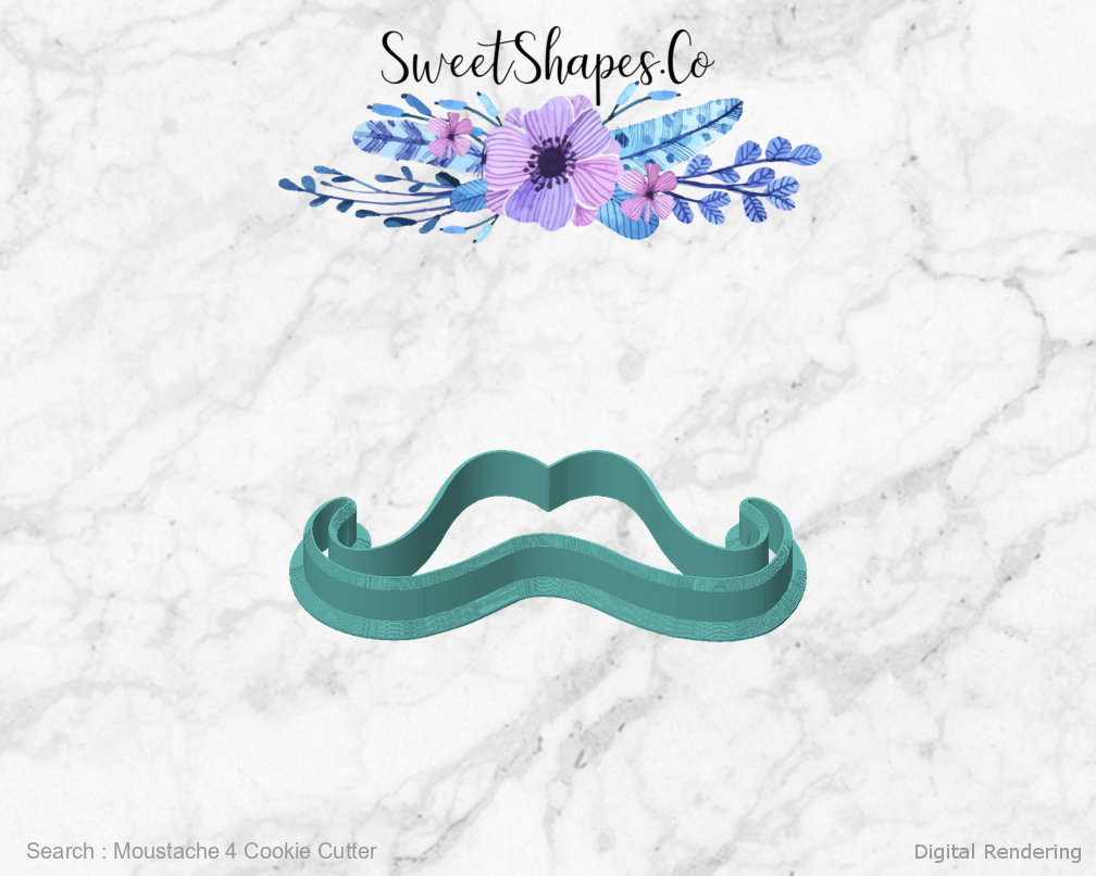 Moustache 4 Cookie Cutter — front view