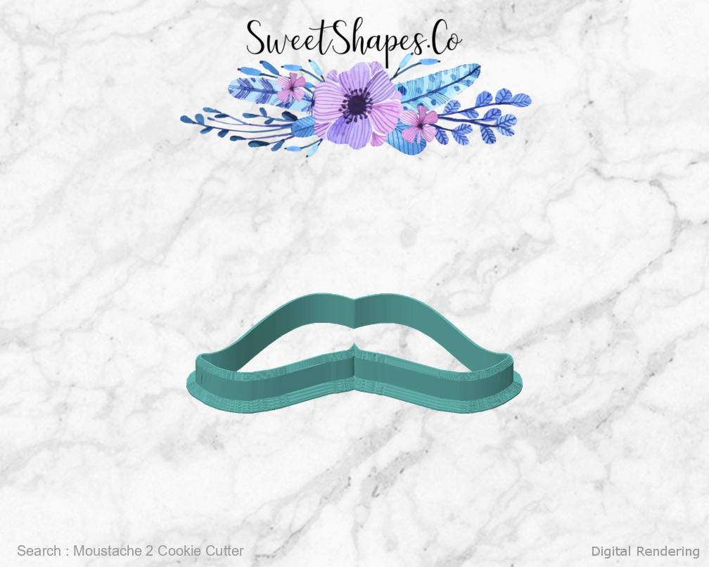 Moustache 2 Cookie Cutter — front view