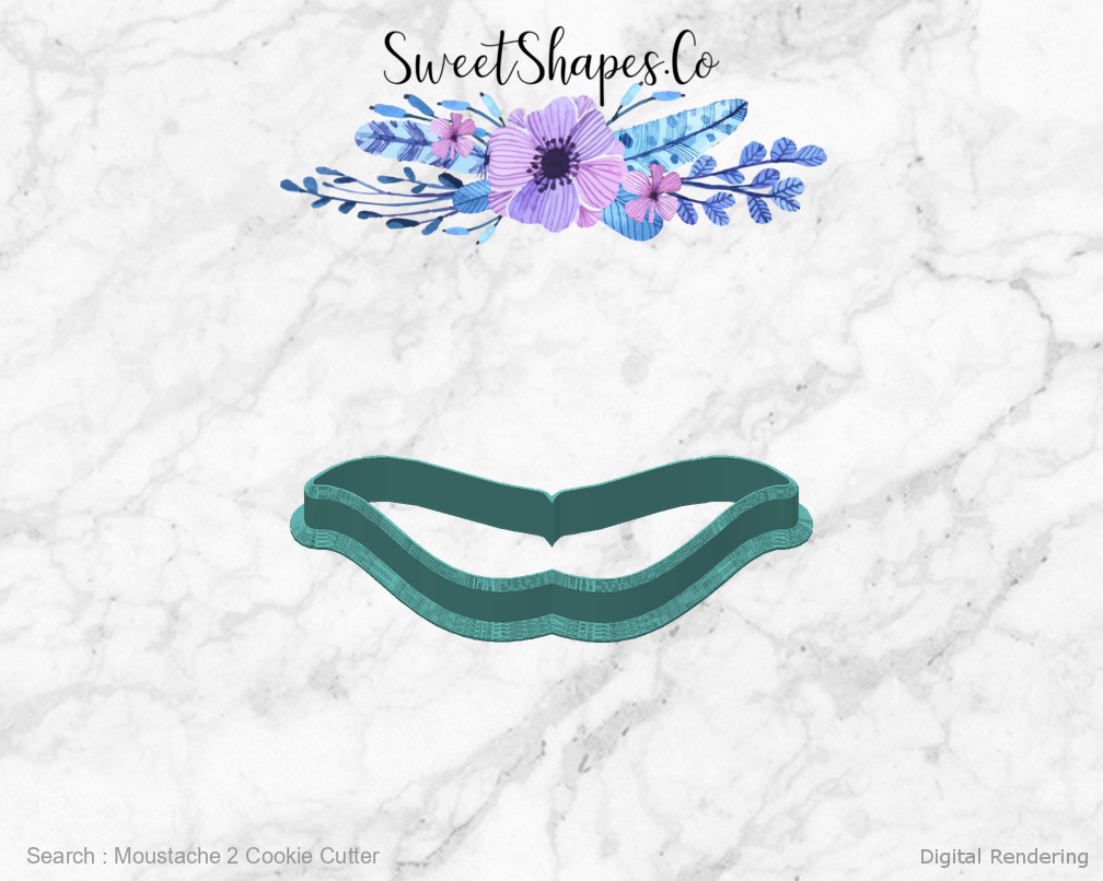 Moustache 2 Cookie Cutter — back view