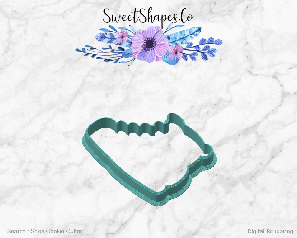 Shoe Cookie Cutter — angled front view