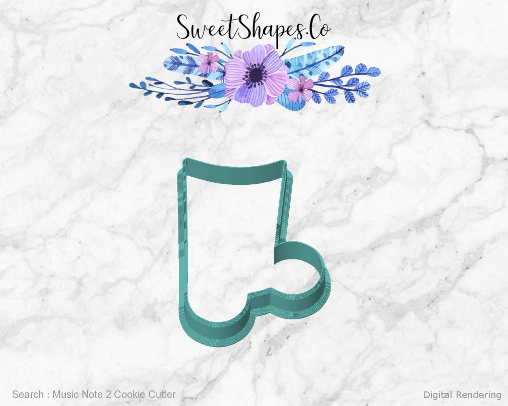 Music Note 2 Cookie Cutter — front view