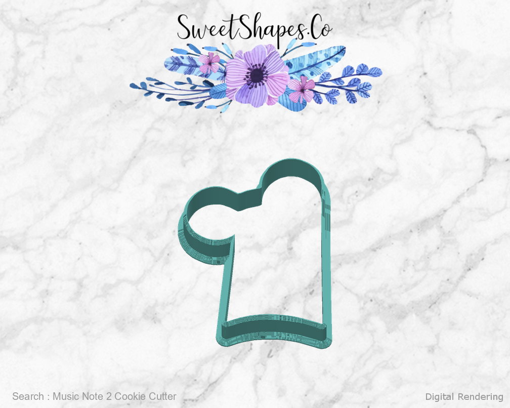 Music Note 2 Cookie Cutter — back view