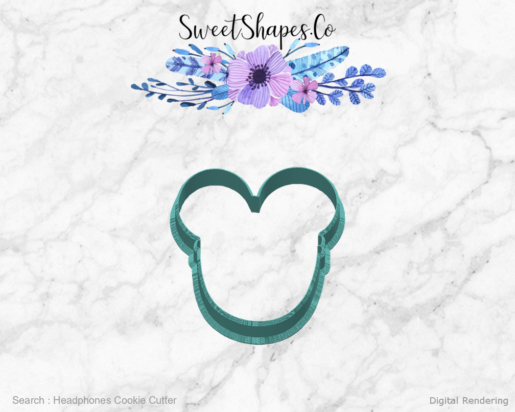 Headphones Cookie Cutter — back view