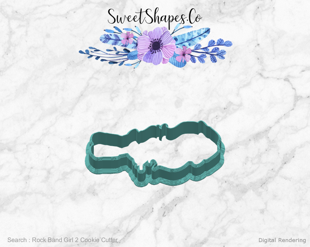 Rock Band Girl 2 Cookie Cutter — right view