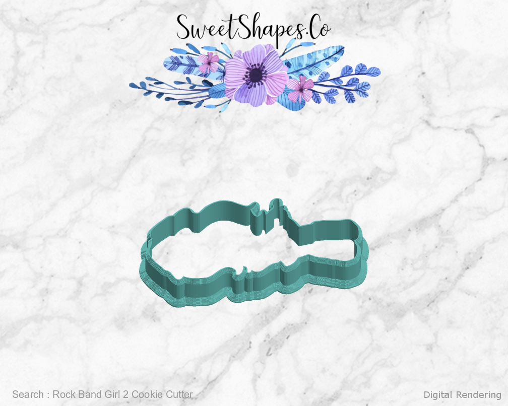 Rock Band Girl 2 Cookie Cutter — left view