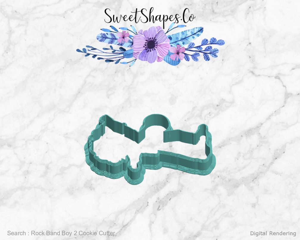 Rock Band Boy 2 Cookie Cutter — left view