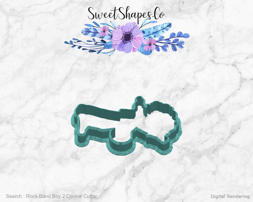 Rock Band Boy 2 Cookie Cutter — right view