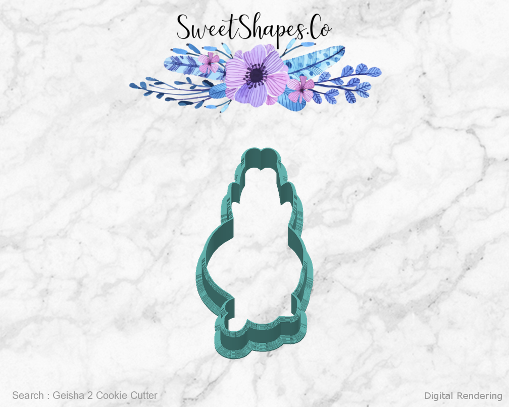 Geisha 2 Cookie Cutter — back view