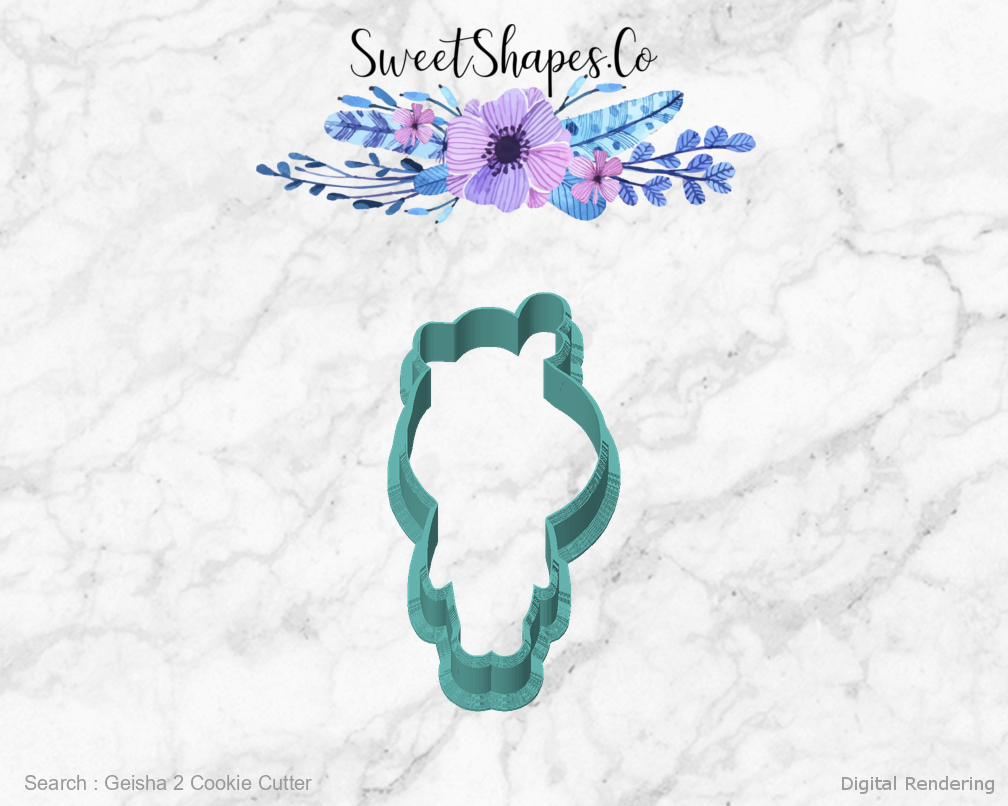 Geisha 2 Cookie Cutter — front view