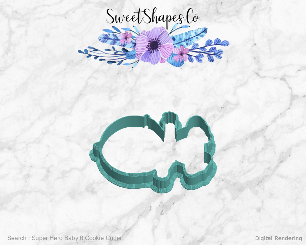 Super Hero Baby 6 Cookie Cutter — left view