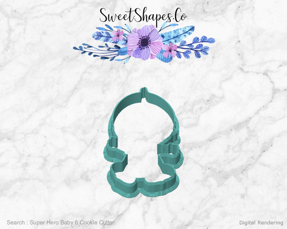 Super Hero Baby 6 Cookie Cutter — front view