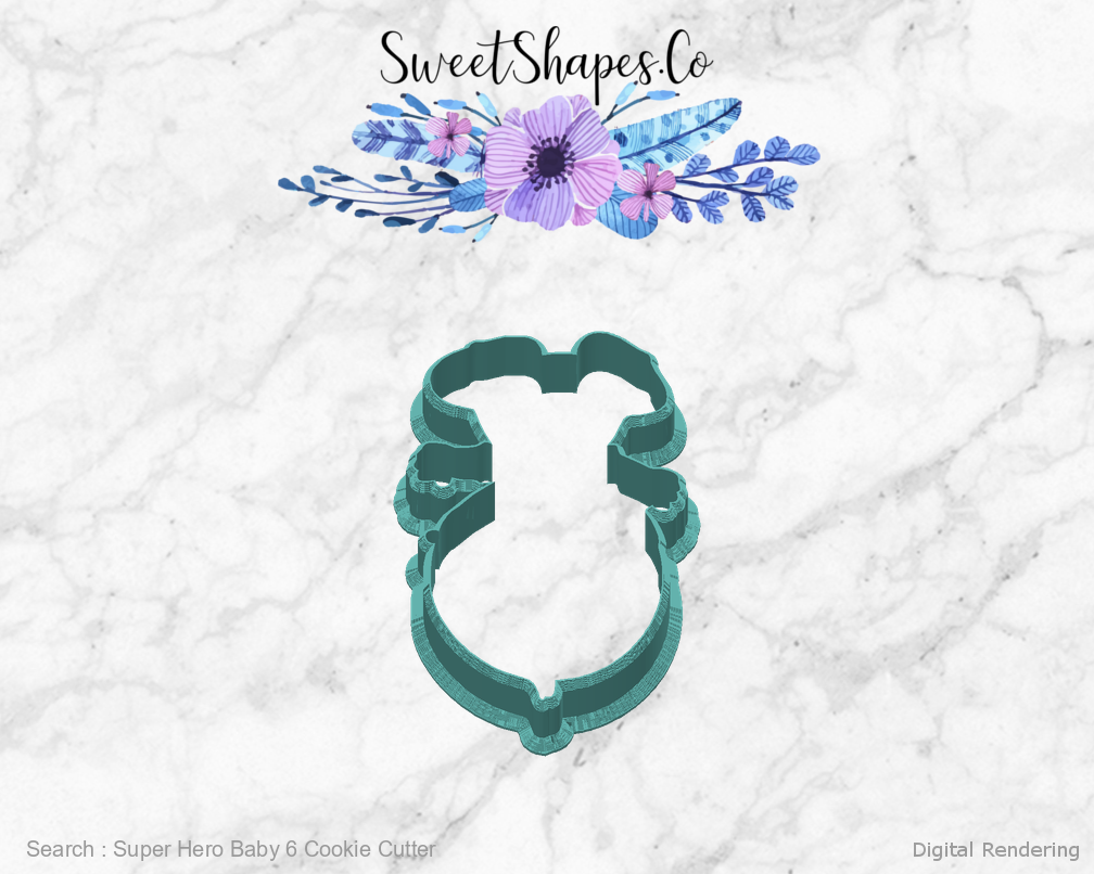 Super Hero Baby 6 Cookie Cutter — back view