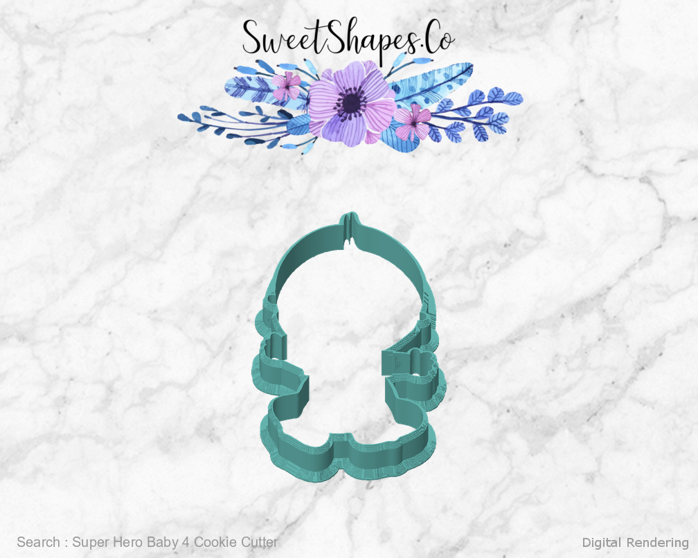 Super Hero Baby 4 Cookie Cutter — front view