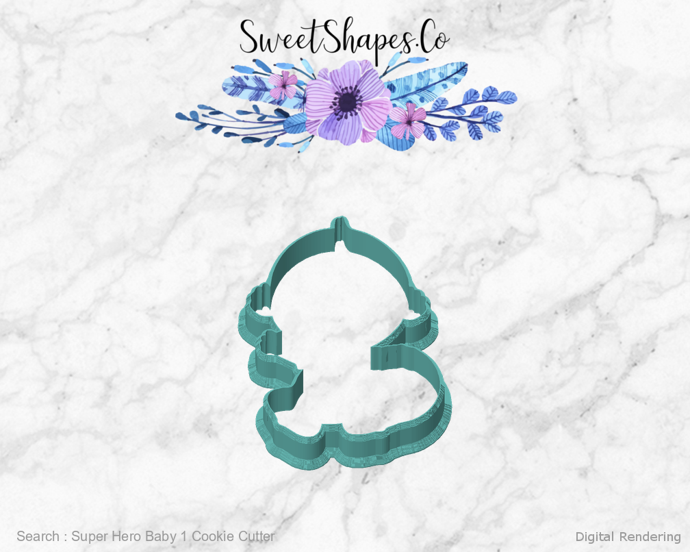Super Hero Baby 1 Cookie Cutter — front view